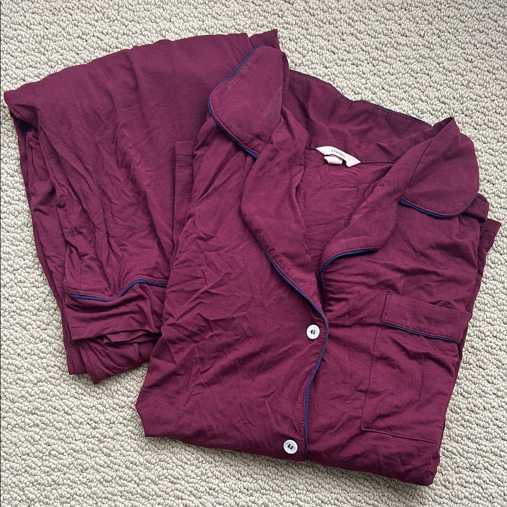 Eberjey, Women's Burgundy Pajama Set, size S